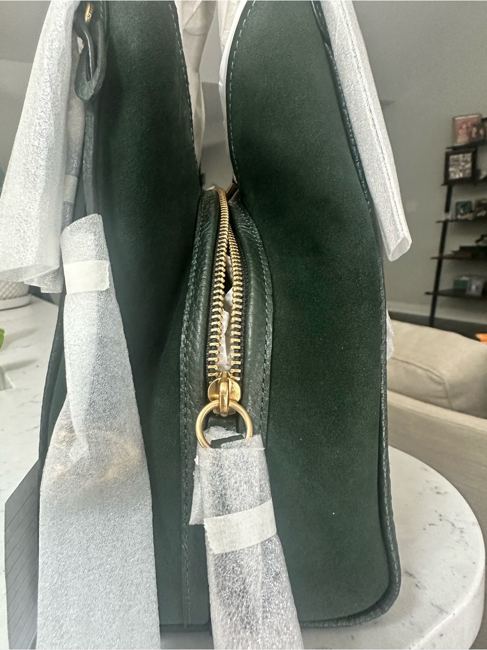 Coach Bella/Lori Dark Green Leather Shoulder Bag - Picture 5 of 6